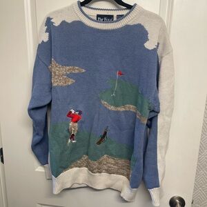 Vintage Par Four Golf Scene Sweater